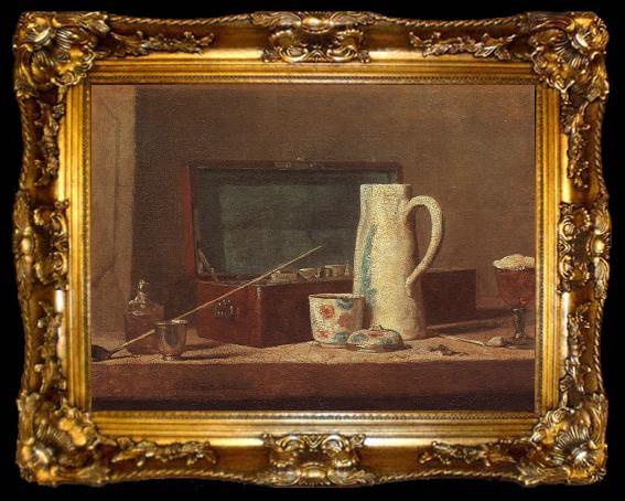 framed  Jean Baptiste Simeon Chardin Pipes and Drinking Pitcher, ta009-2